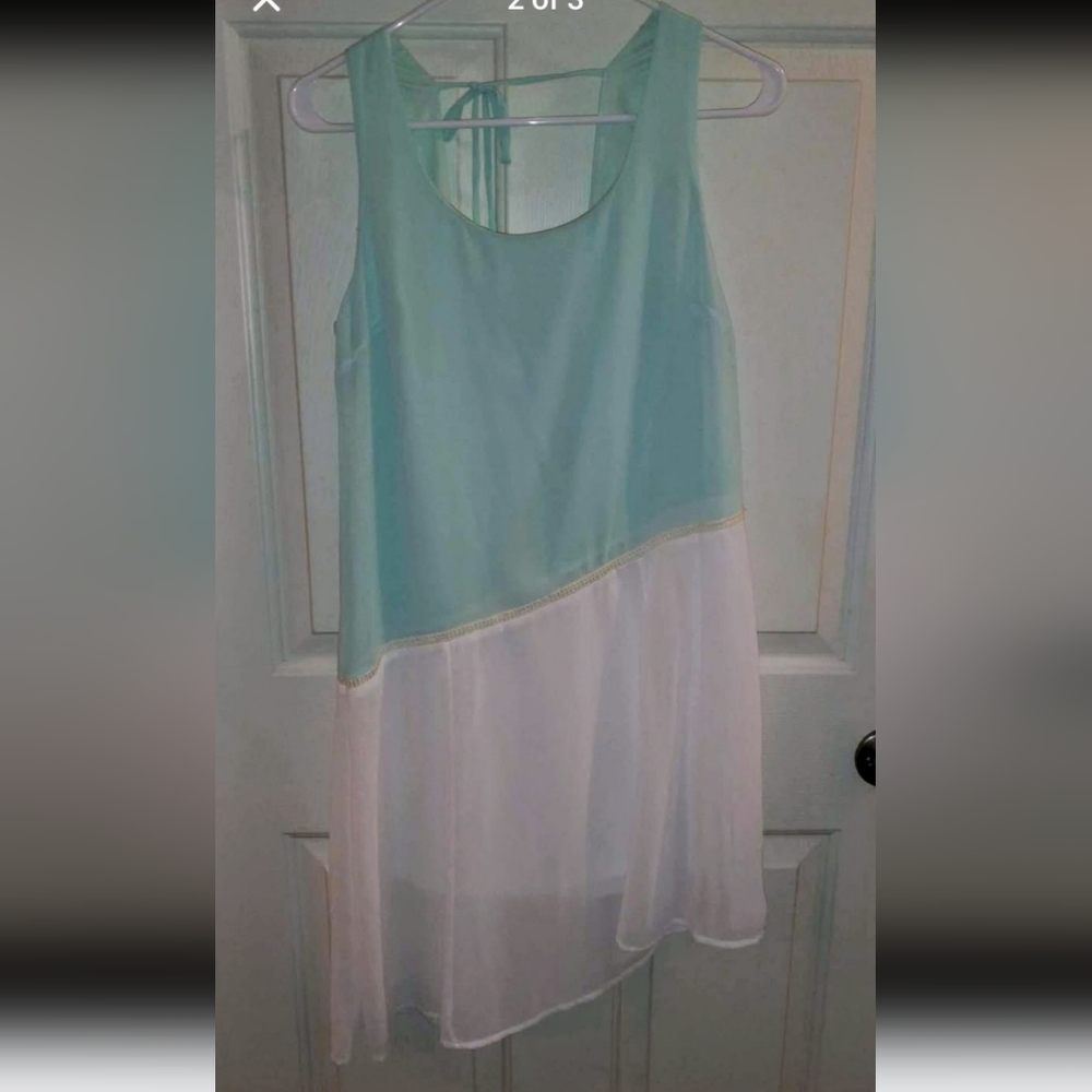 HYFVE cream/sea green mini dress